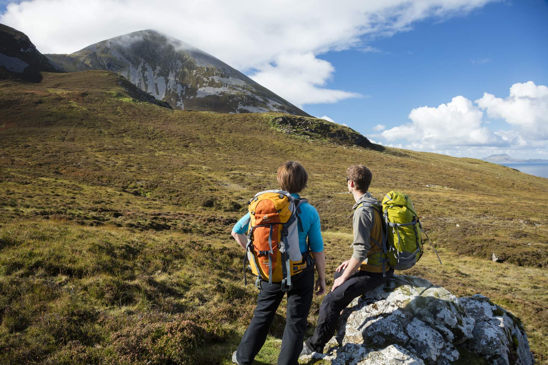 Walkers on Croagh Patrick, Co Mayo — low-carbon walking holidays